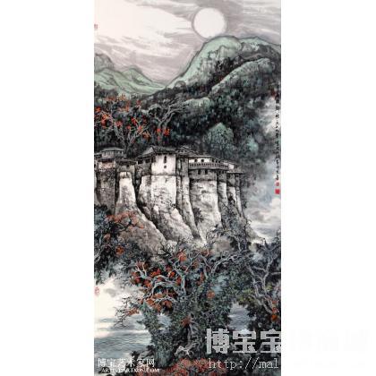 月是故乡明 山水画 雷九泰作品 类别: 国画山水作品