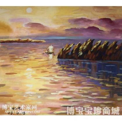 裴松龄 夕阳西下 类别: 水粉画|水彩画